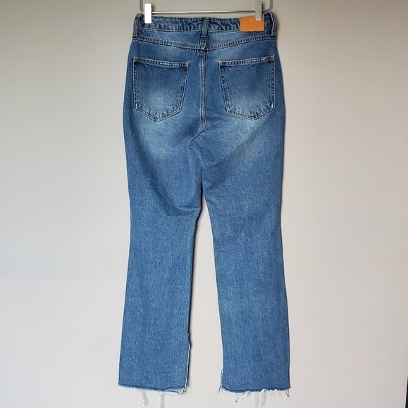 Avec Les Filles High Rise Straight Leg Western Distressed Jeans - Picture 7 of 8